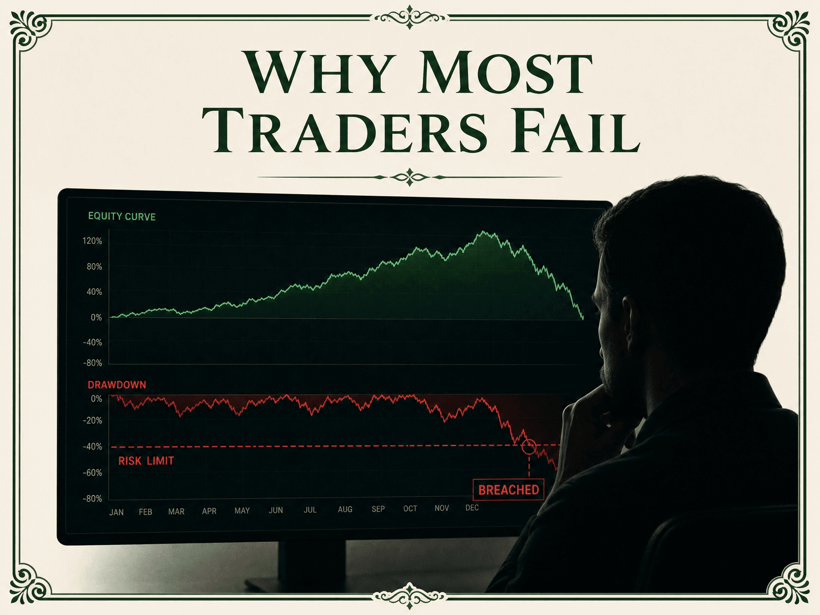 A trader staring at a breached drawdown line on a prop firm evaluation dashboard